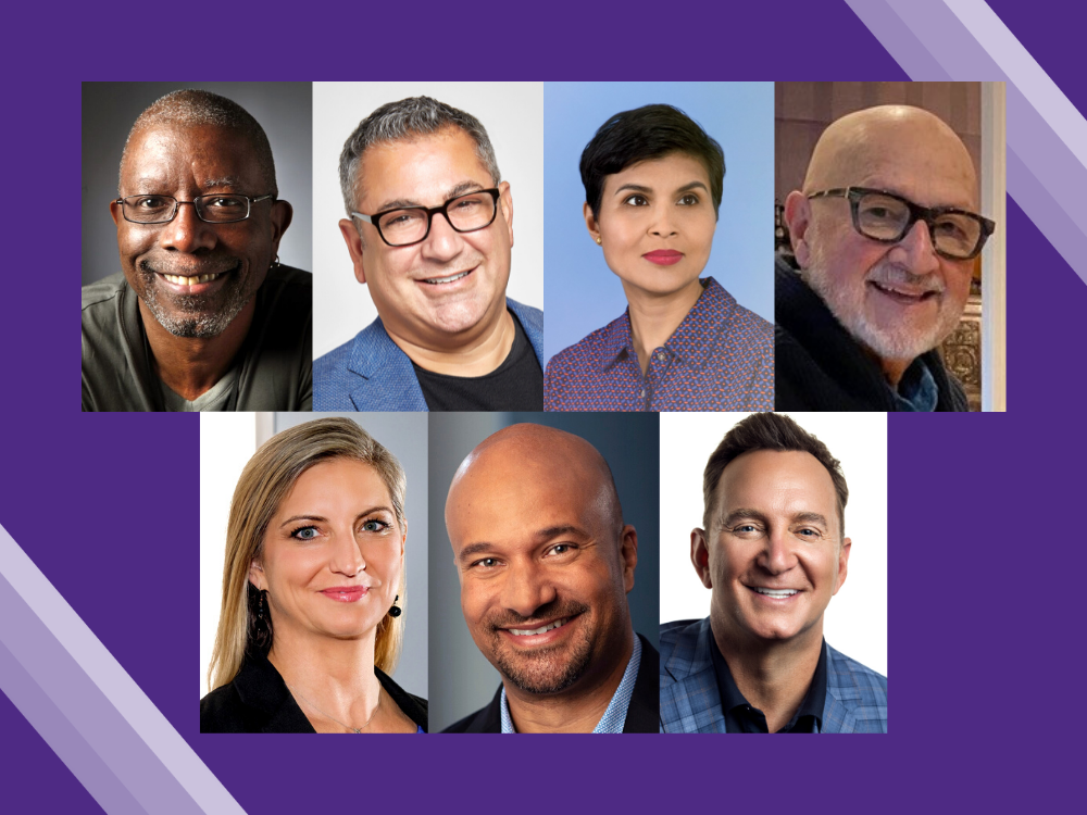 Headshots of the seven Medill alumni who are being inducted into the Medill Hall of Achievement Class of 2022.