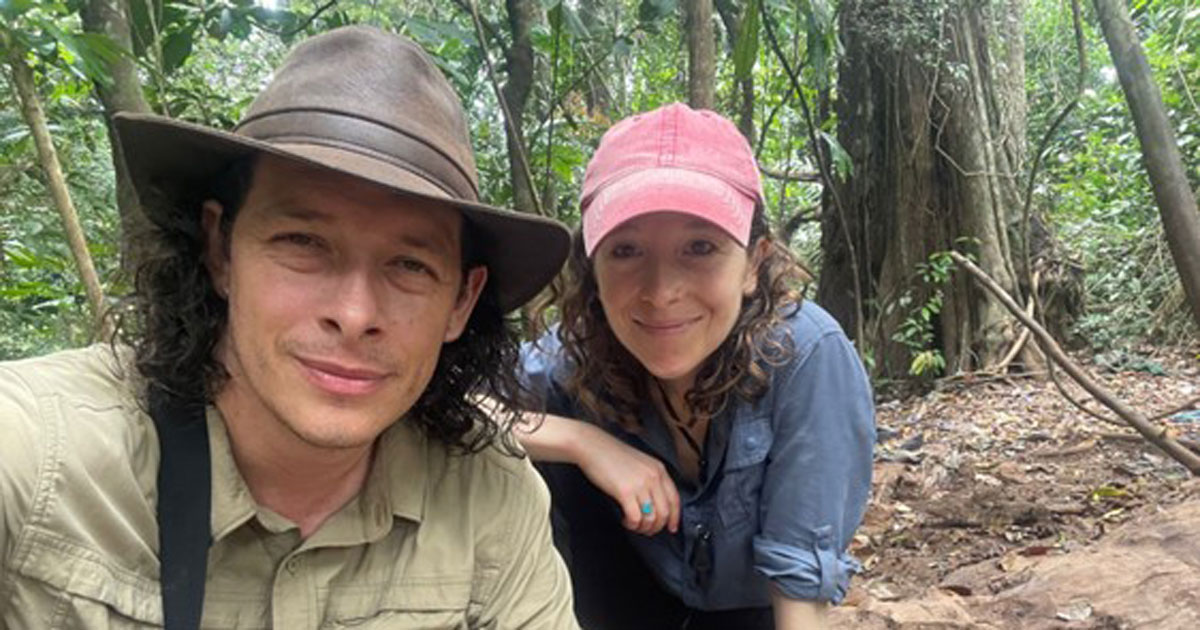 Julie Turkewitz and Federico Rios in the jungle.