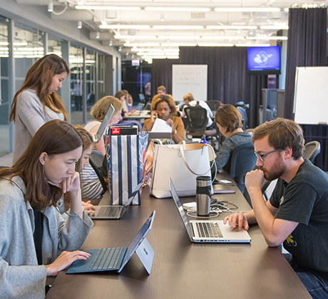 Undergrad students working together