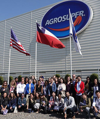 Students at a company in Chile