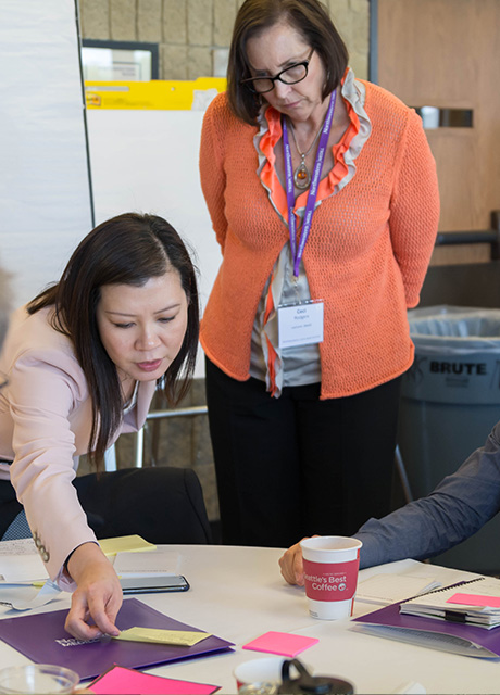 People brainstorming a solution to a problem