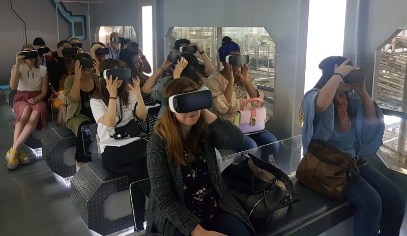 Students tour a vineyard in Chile