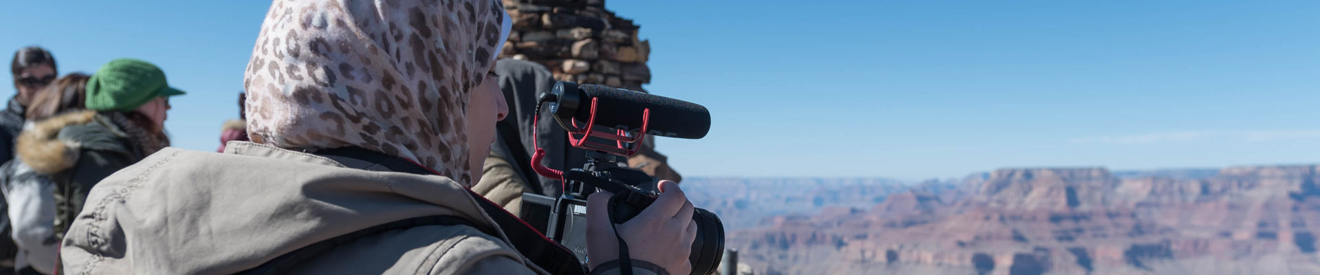 Student photographing the Grand Canyon.