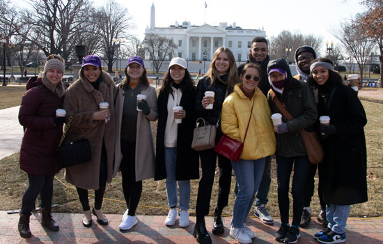 Students outside the White House.