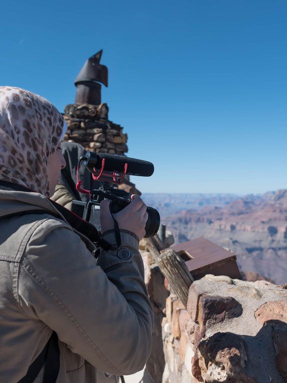 Student photographing the Grand Canyon.