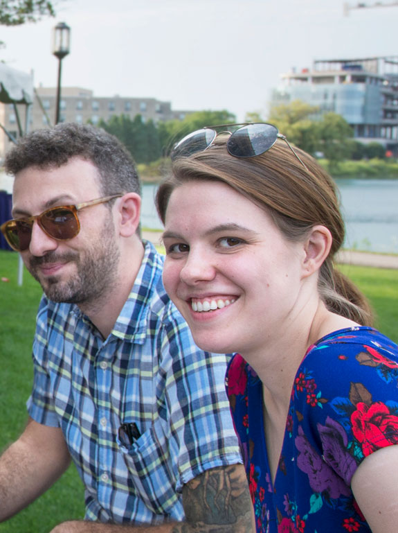 Faculty and students enjoying a picnic.