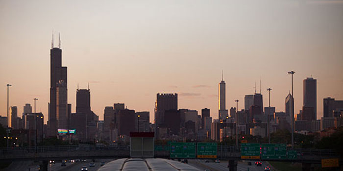 Chicago skyline.