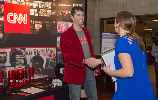 CNN table at the career fair