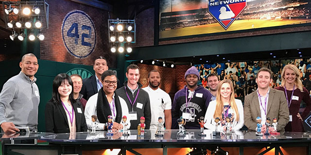 Students visiting a studio at MLB Network.