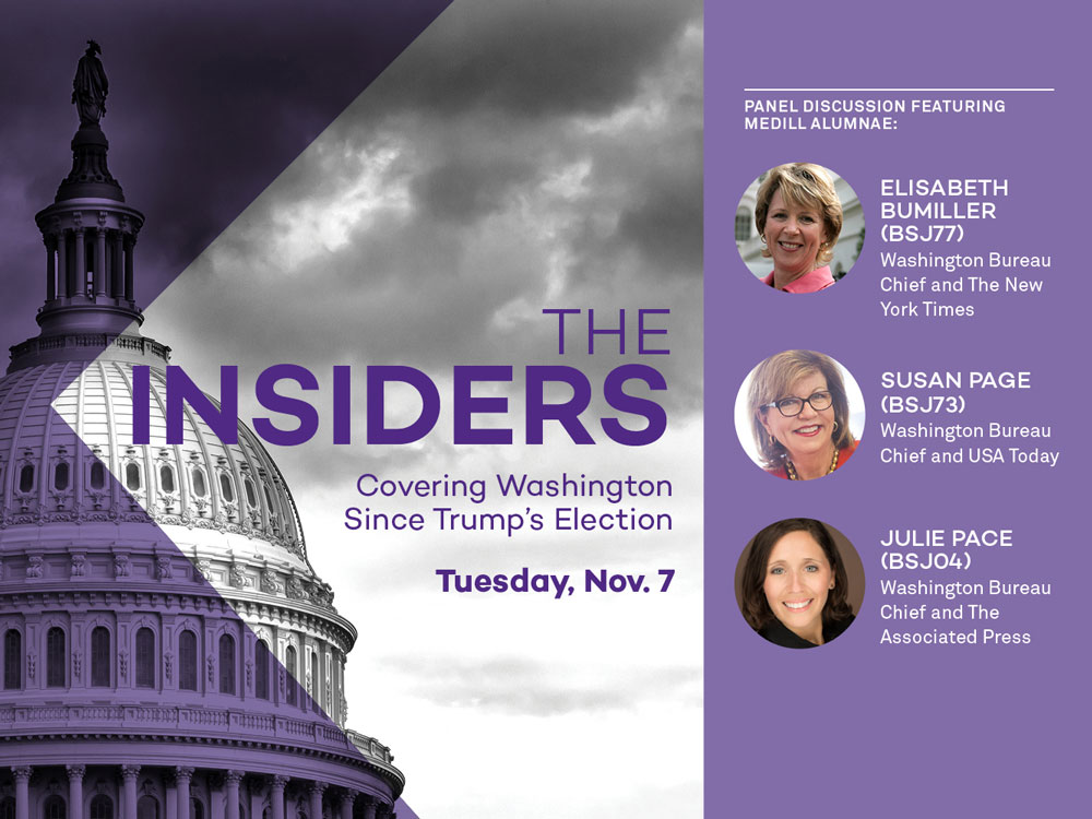 Image of the Capital with thumbnail images of three Medill alumnae who are Washington bureau chiefs