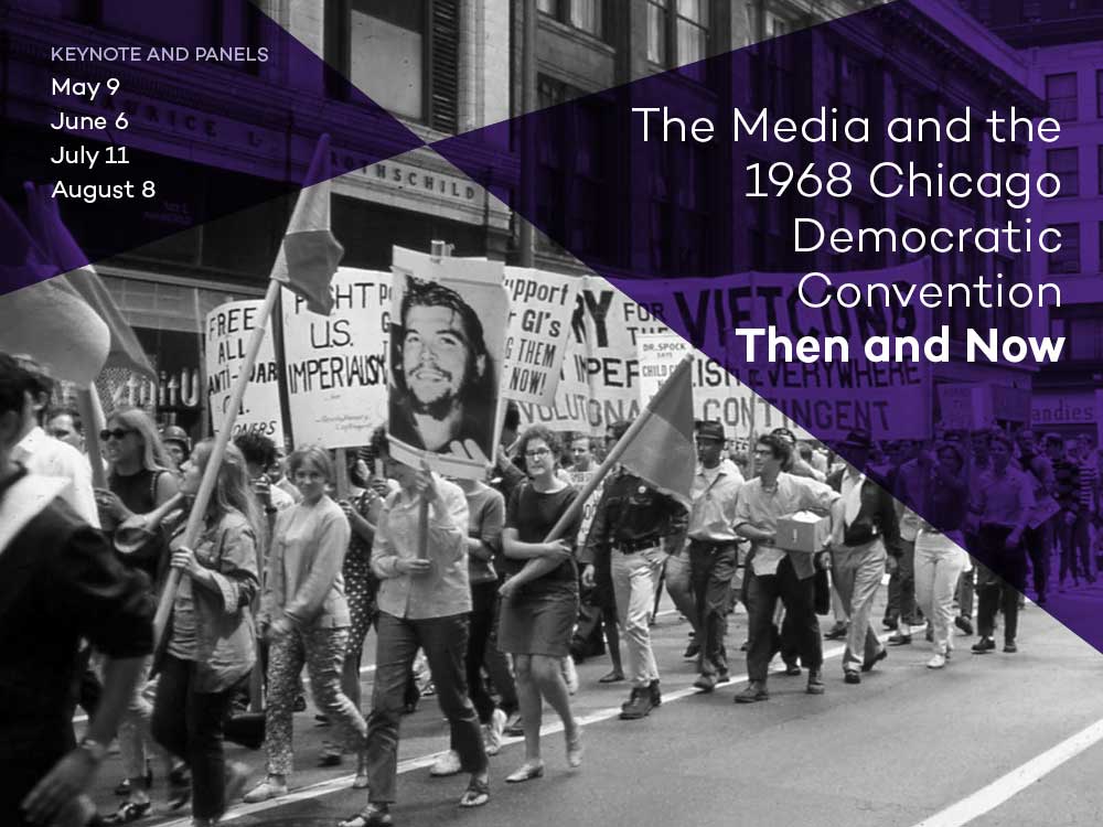 People protesting outside in Chicago in 1968