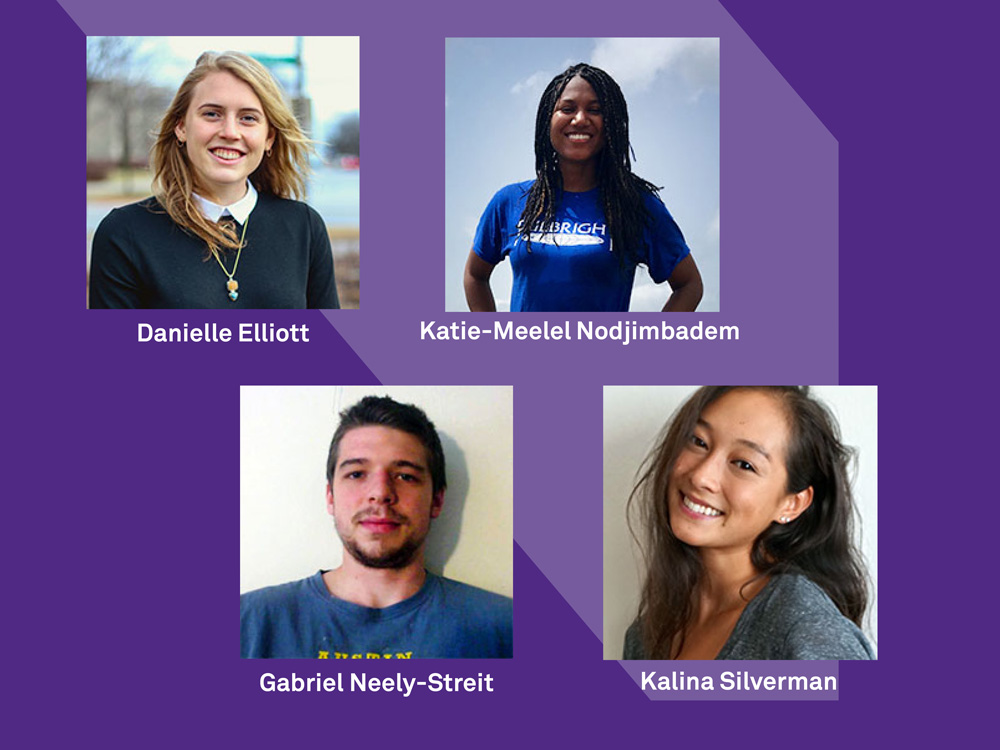 Medill alumni Danielle Elliott, Katie-Meelel Nodjimbadem, Gabriel Neely-Streit and Kalina Silverman