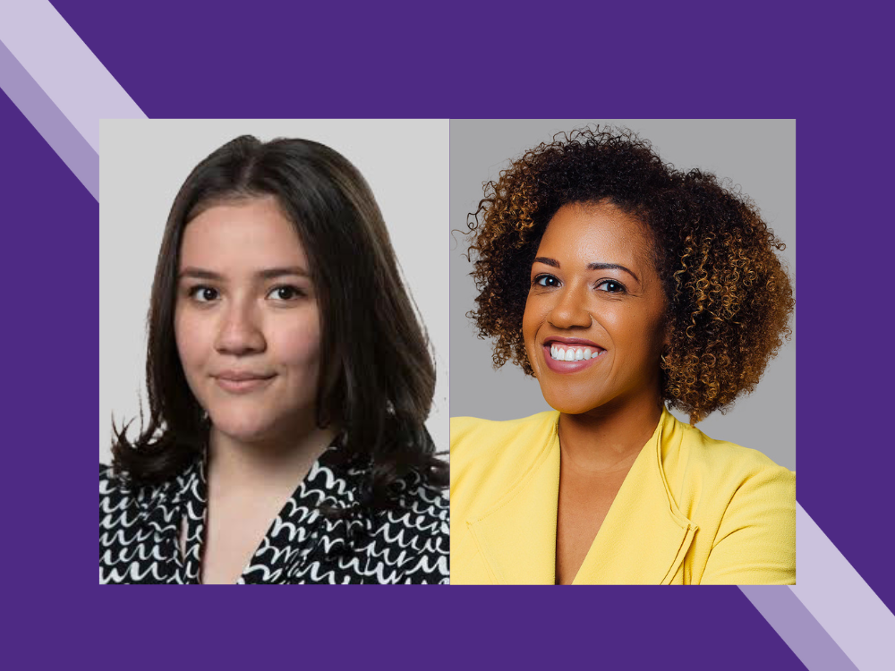 Headshots of Jessica Villagomez (left) and Arionne Nettles (right).