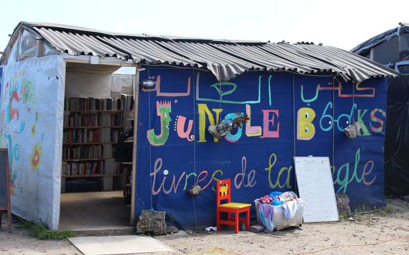 The Calais Library at The Jungle refugee camp