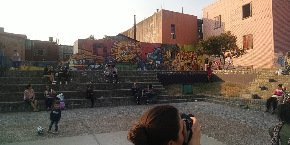 Jenny Leonard photographs a mural.