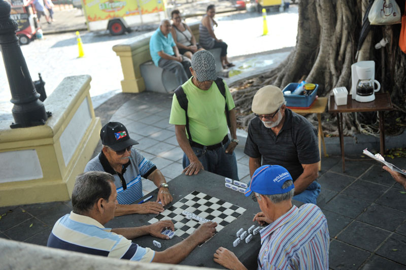 Puerto Rican's playing checkers in the streets